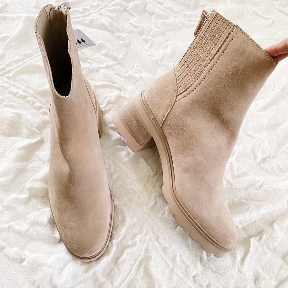 Dolce Vita Beige Suede Ankle Boots - Picture 7 of 10